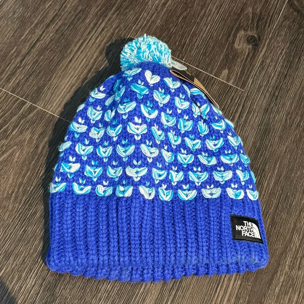 North Face Youth Chunky Pom Beanie - TNF Blue